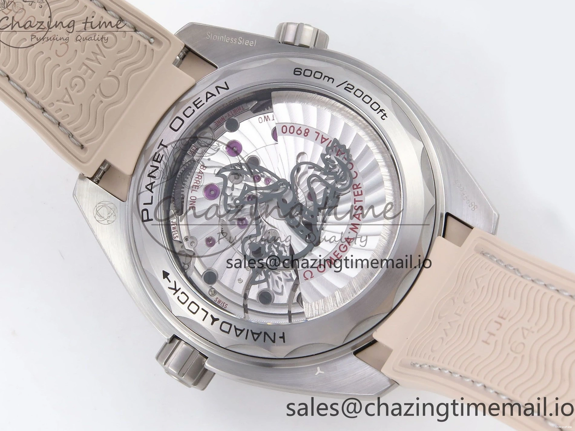 0204 Planet Ocean 43.5mm SS VSF 1:1 Best Edition Brown Bezel Sand Dial on Sand Rubber Strap A8900 Super Clone Neat 7710